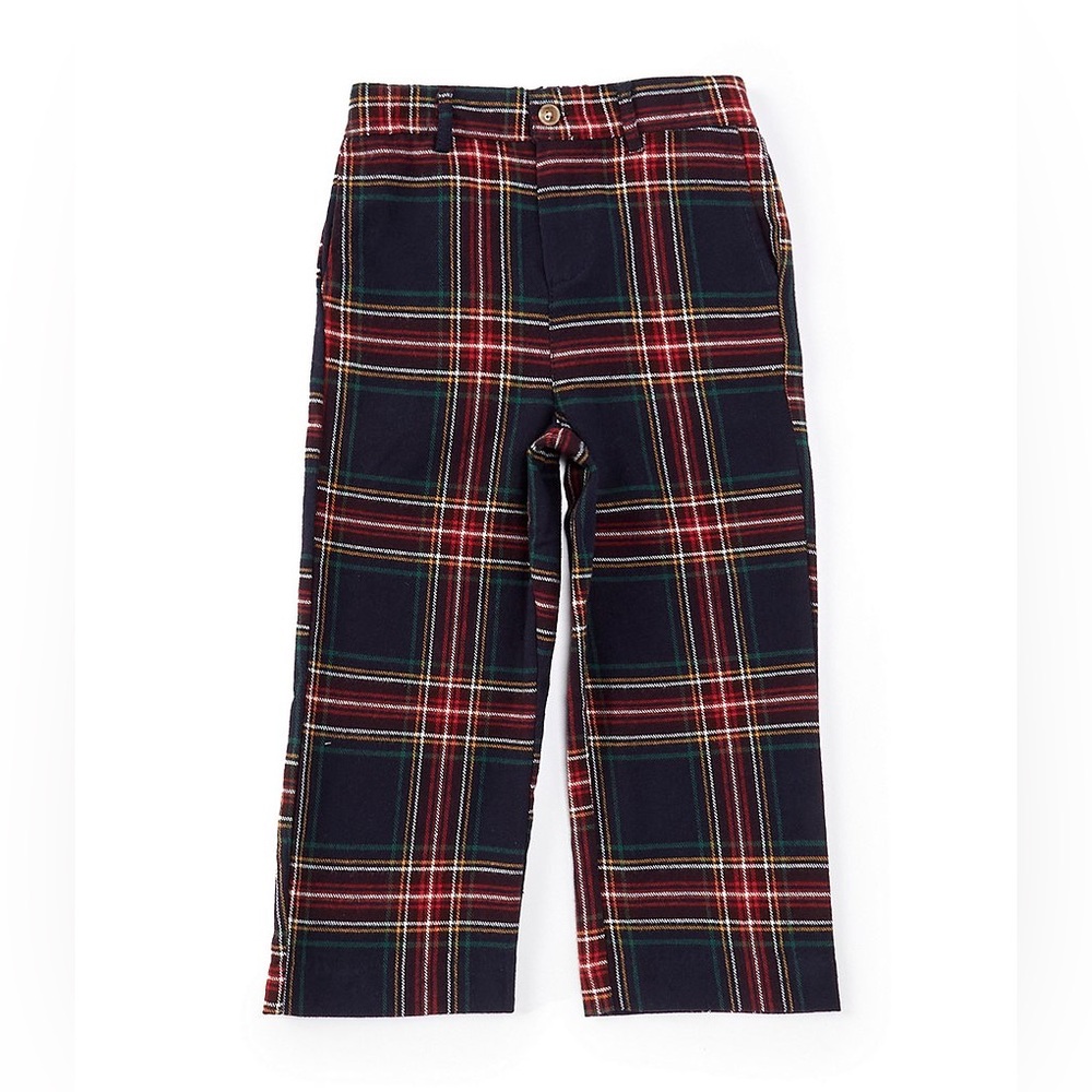 NWT Edgehill Collection Little Boys Plaid Pull-On Pants Sz 6